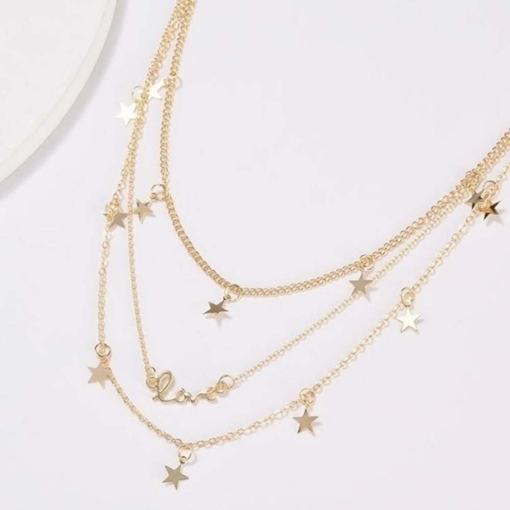 3/$30 💛 Love and Stars Layered Necklace - Picture 7 of 7